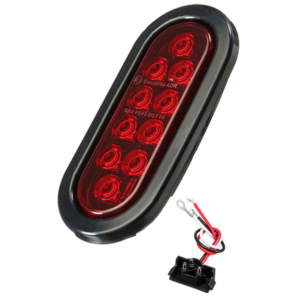 Car Oval 10Led Bulbs Brake S With Plug12v Turn Signal Universal For Most Cars Trucks Trailer Light/Red 4853480299879