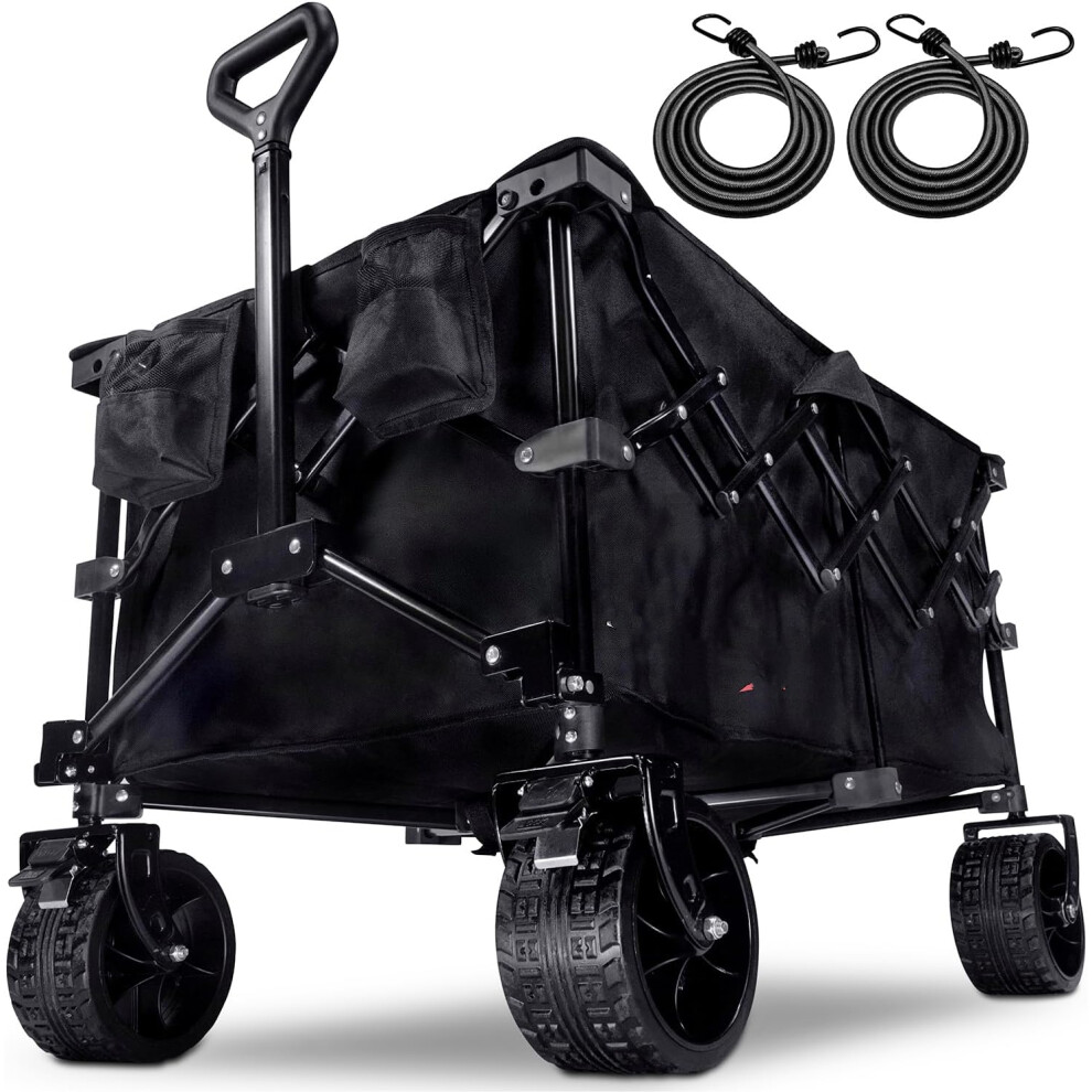 (200L) 200L Festival Trolley on Wheels, Folding Wagon, Portable Camping Cart, Collapsible Foldable Trolly for Beach Outdoor Garden Picnic Shopping Fishing