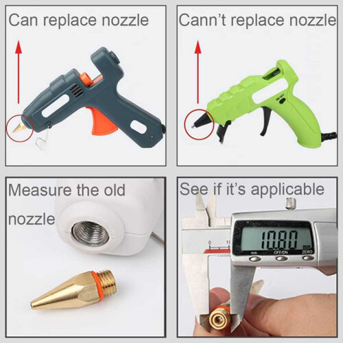 Power Fine Tip Glue GunCopper ακροφύσια για ζεστό χαλκό 4 συσκευασιών πλήρους μεγέθους Dual Temp Melt 2