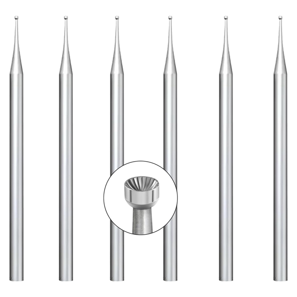 6 Pcs 1Mm Round Cup Burr - 3/32Inch Shank Wire Rounder Bits Jewelry Burs For Lapidary Making 4853480215732