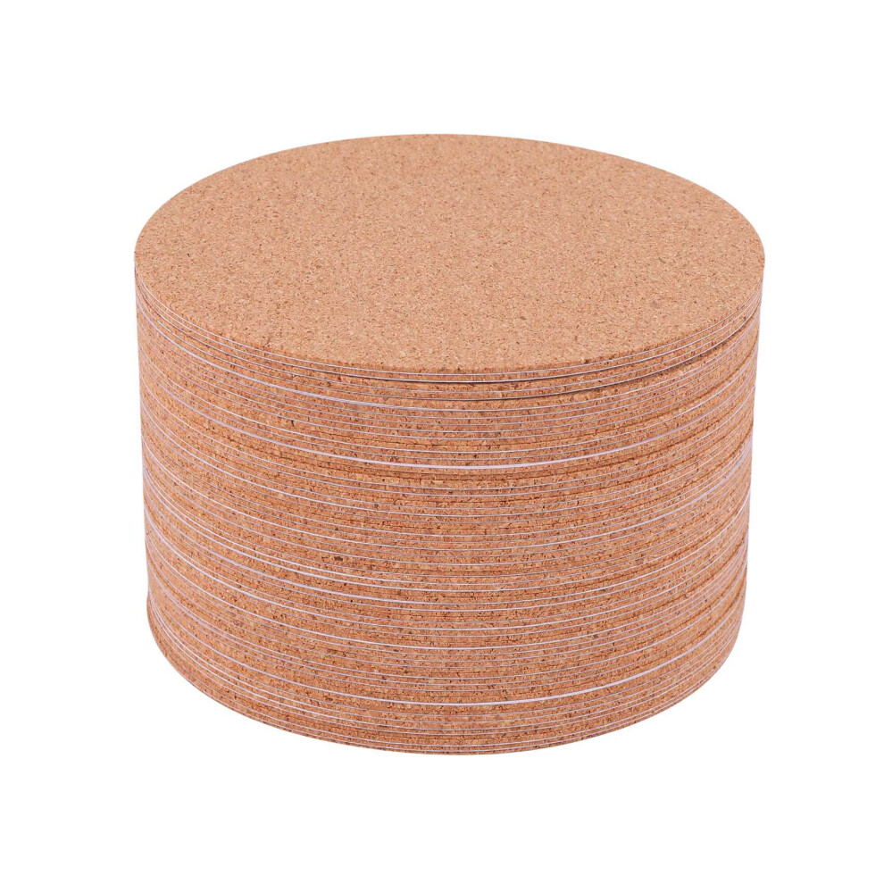 Self-Adhesive Cork Coasters,Cork Mats Backing Sheets for Coasters and DIY Crafts Supplies (60 Pcs, Round)
