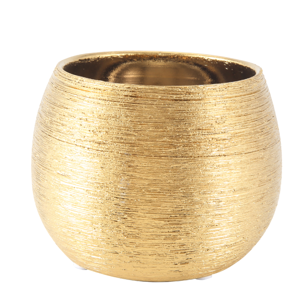 Kopinma Ceramic Plant Pot Planter Unique -Plated Flower Succulent Flowerpot Vase Gold