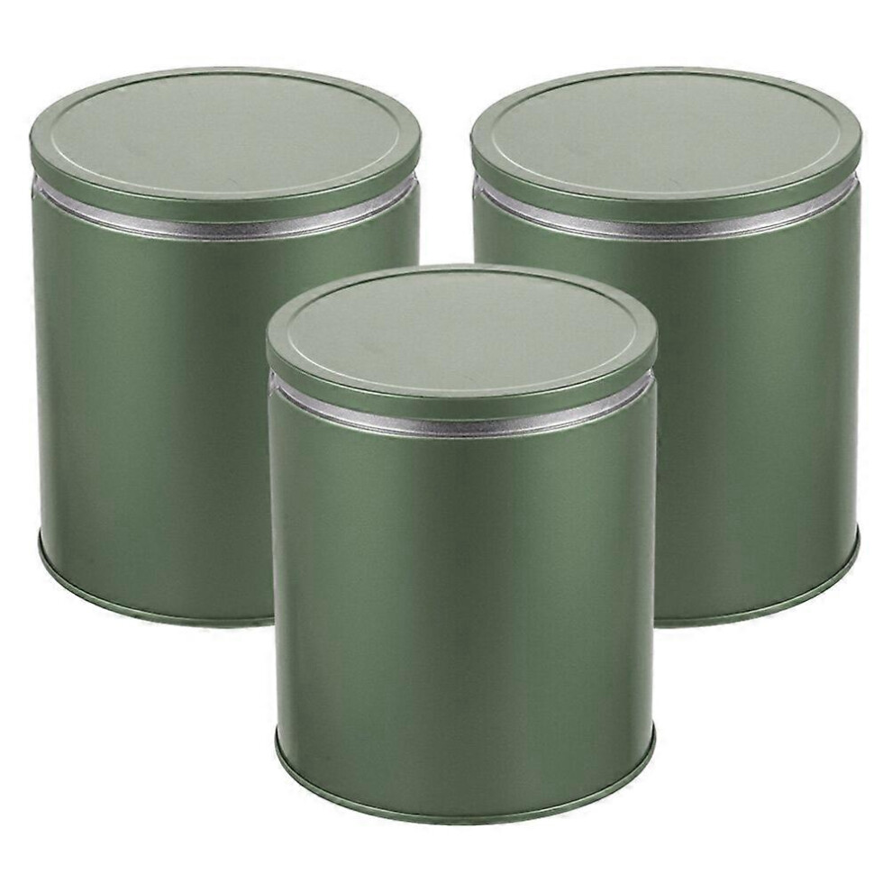 Kricely (, One Size) 3Pcs Tinplate Tea Leaves Sealing Jars Tinplate Loose Tea Can Portable Small Tea Tin Canisters Green