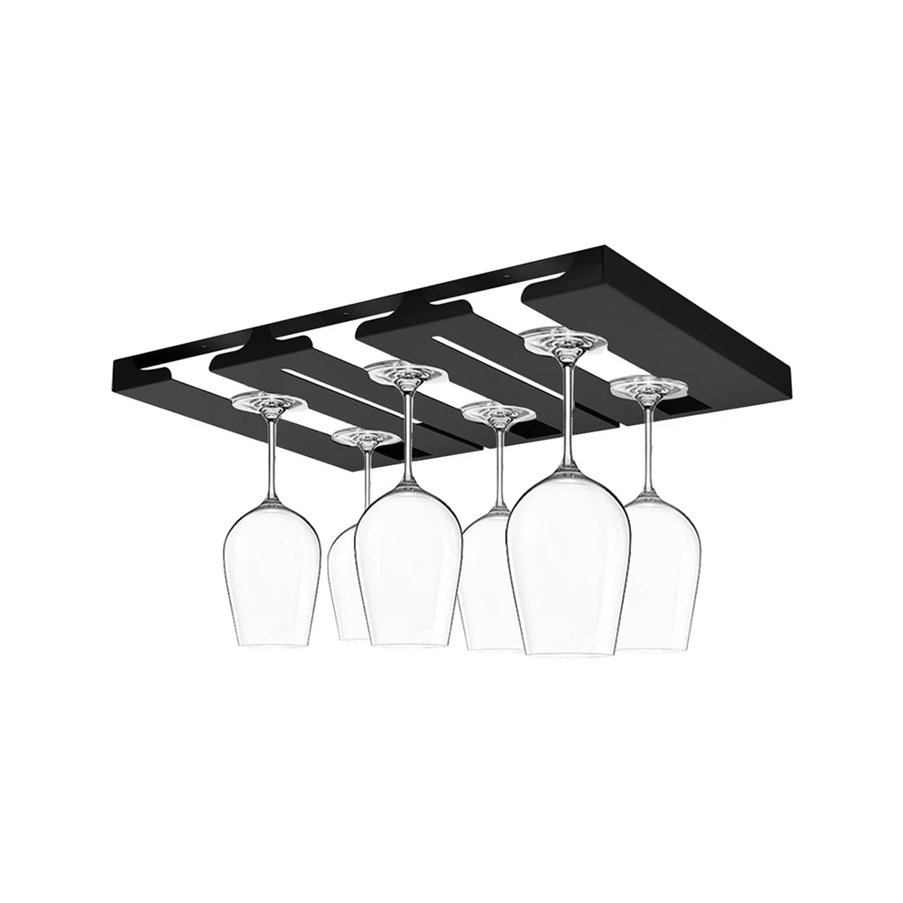 Support ? verres ? vin ? Support ? verres ? pied sous armoire, support de rangement pour verres ? vin pour cuisine, bar, restaurant 3 rang?es