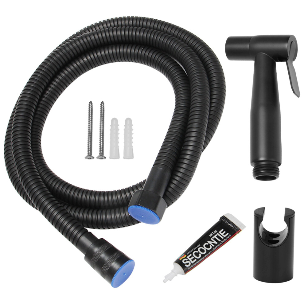 Schwarz Handheld Toilette Sprayer Edelstahl Bad Bidet Set mit Schlauch f?r Dusche Wand oder