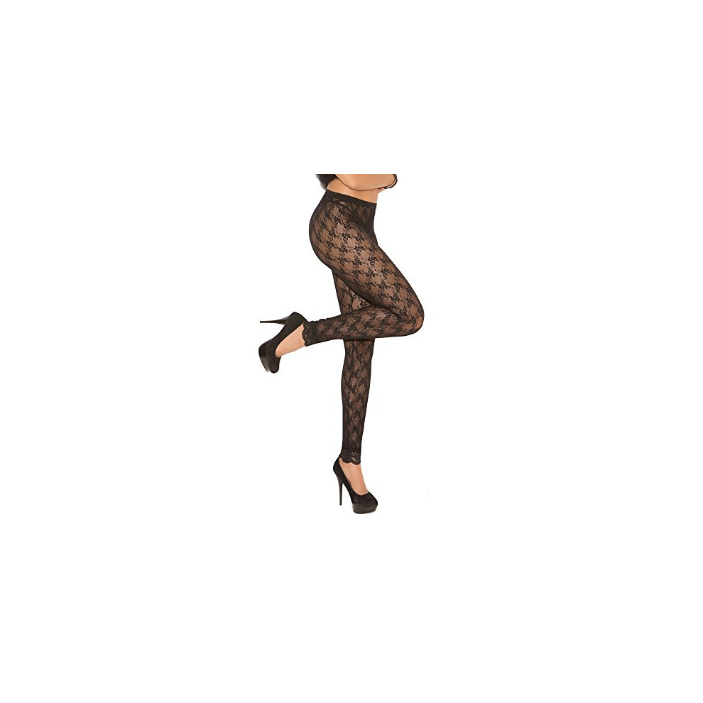 LEGGINGS EN DENTELLE. - TAILLE UNIQUE - NOIR