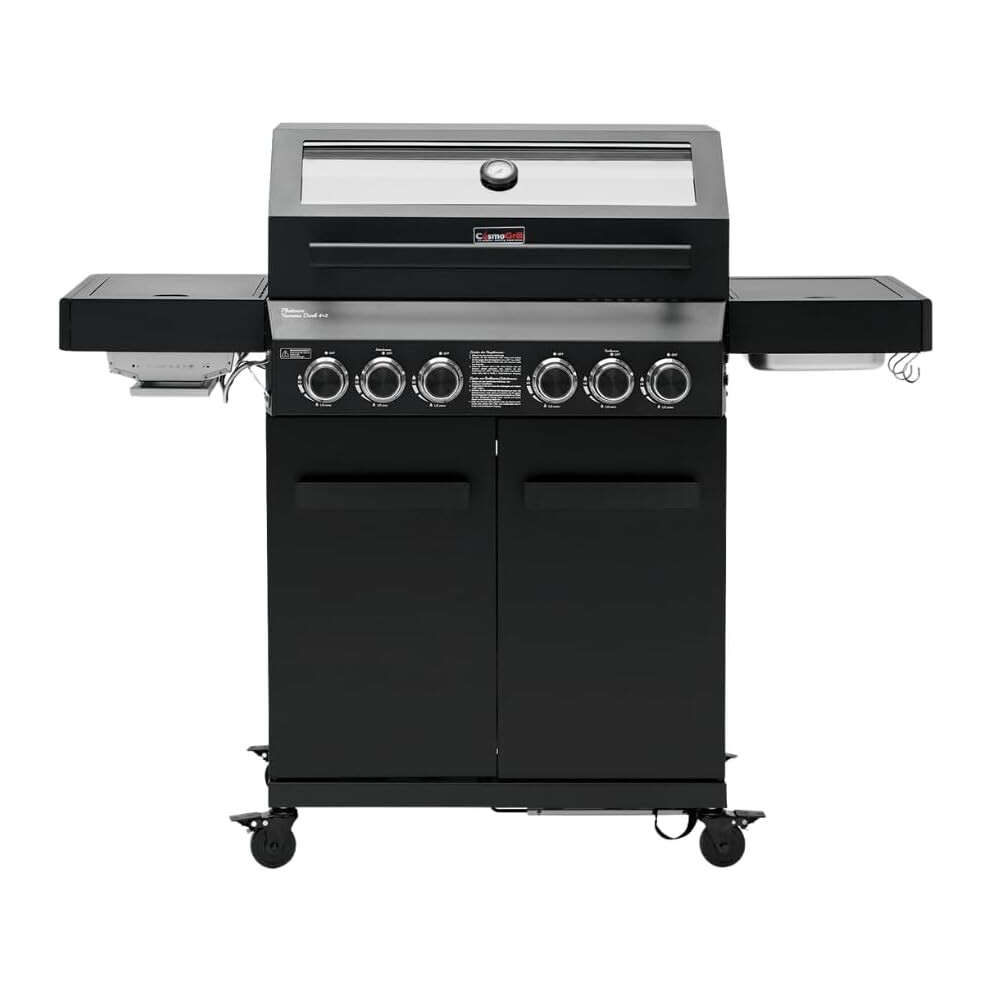 (Without Cover) CosmoGrill 6 Burner Yamara Dark 4+2 Gas BBQ