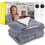 (King Size - 230x250cm (Dual Control), Grey Shearling) Heating Blanket - Electric Blanket - Digital Controller - Timer up to 12 Hours 1