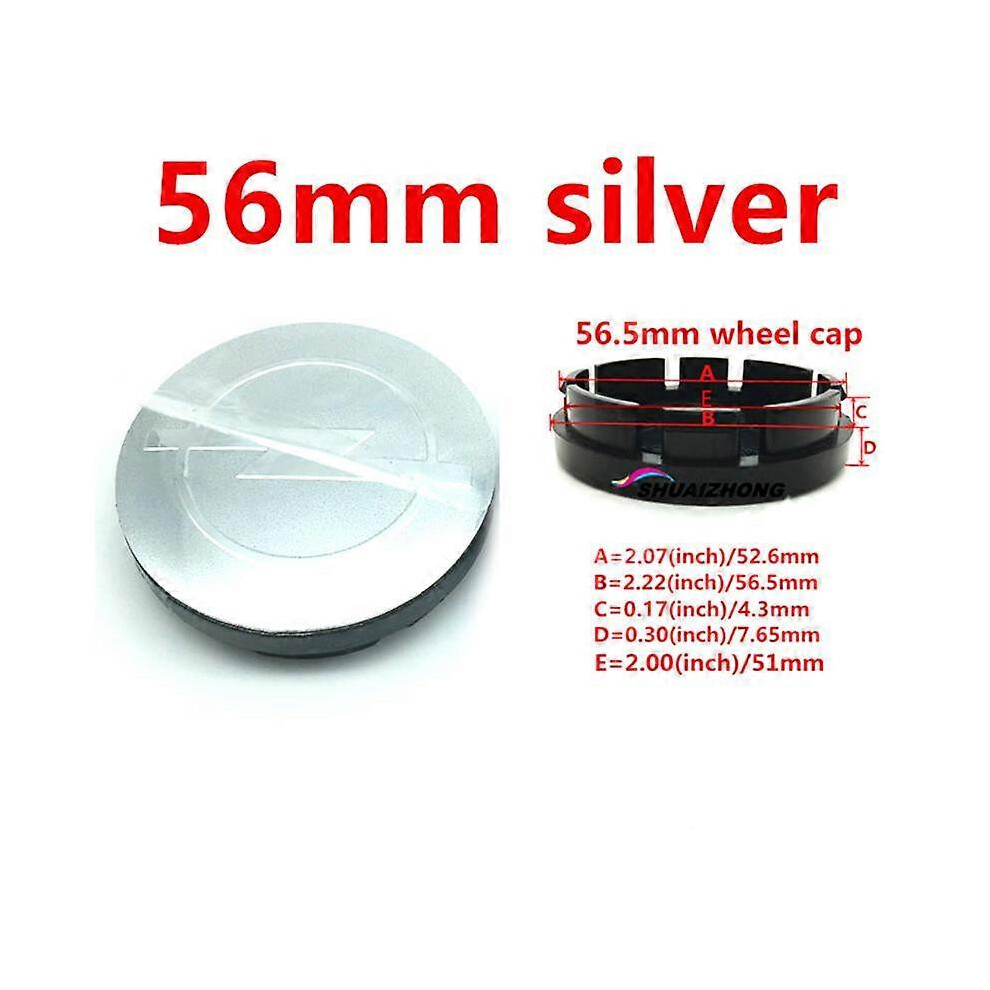 (4pcs 56mm Silver) 4pcs Opel 56mm 59mm 60mm 64mm 68mm Car Wheel Center Hub Caps Black Silver Rims Covers Auto Logo Badge Emblem Parts Accessories-image-OPC-PG5XFZT-NEW