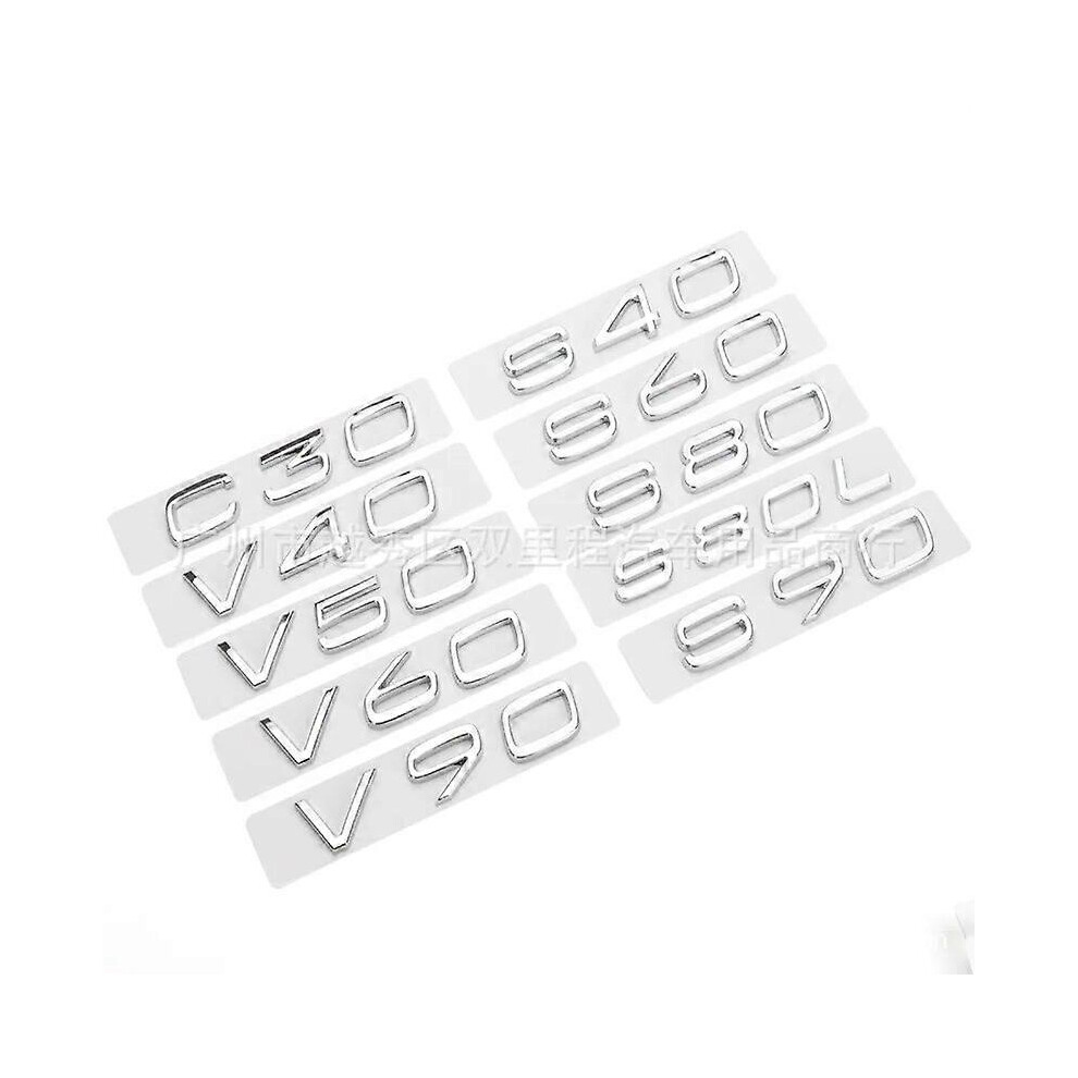(Xc70, Chrome) 3D Abs Volvo Letters Car Trunk Emblem Badge For Volvo C30 V40 V50 V60 V90 S40 S60 S80 S90 Xc40 Xc60 Xc90 T5 T6 Logo Accessories 5778930020676