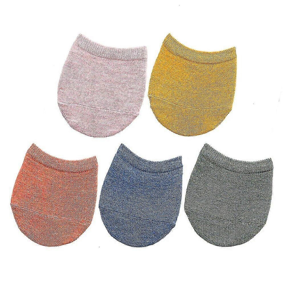 5 Paires de chaussettes d'été pour femmes couvrant l'avant-pied et les orteils Invisible No Show Female