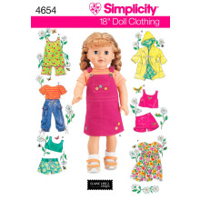 Simplicity 4654 nyri baba babaruha varrs minta kislnyoknak, Elaine Heigl Designs Mret 18''