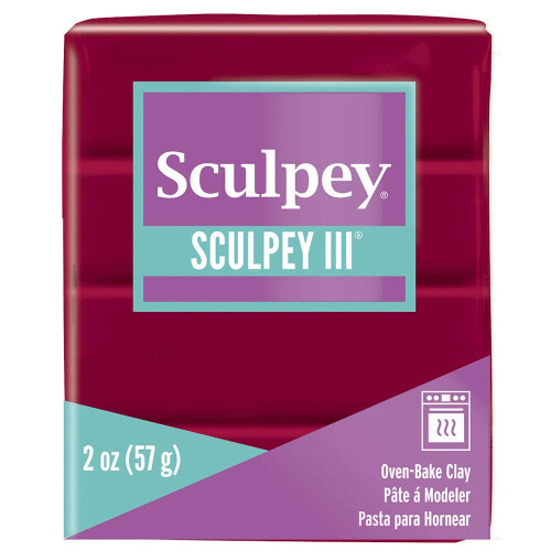 Sculpey III Πολυμερής Πηλός Φούρνου, Κόκκινος, Μη Τοξικός, 2 oz. μπάρα 1