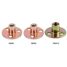 5 PCS Brad Hole Tee Nut Carbon Steel Round Base Screw - in T Nuts Furniture Hardware Flange Insert Female Thread T Nut [M10] Zekai