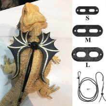 Bearded Dragon Lizard Leash Harness - 3 Size Pack Dinosaur Wing Lizard Harness Leash for Bearded Dragon Lizard Reptiles Zekai