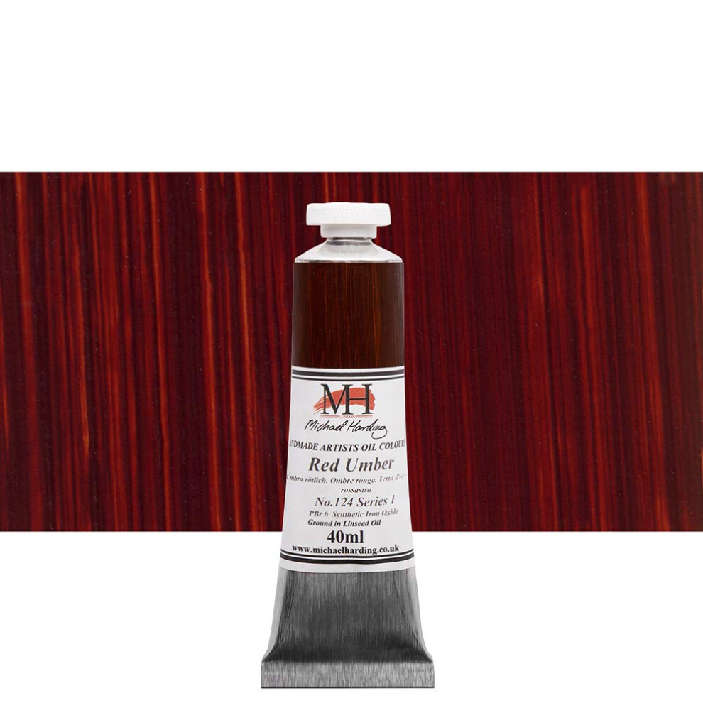 Michael Harding Artist Oil Colours  Red Umber  40ml Tube  12440
