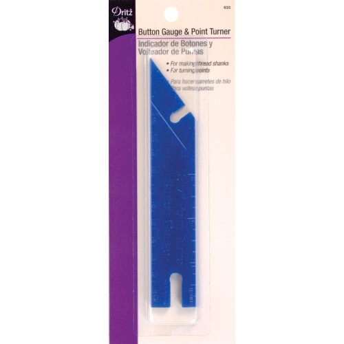 Dritz 5-1/2"" Button Gauge & Point Turner  1 Count Guage & Turner  Blue  7.75 x 2.88 x 0.5