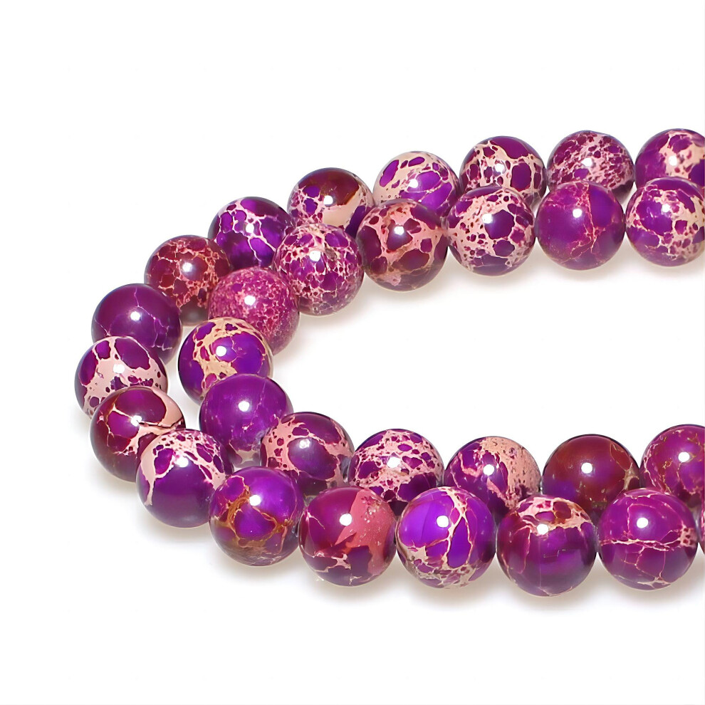 Jartc Pietra Naturale 6 Colori Sea Sediment Imperial Jasper Rotondo Sciolto Perline Per Creare Gioielli 12Mm Raissa Metallizzate-image