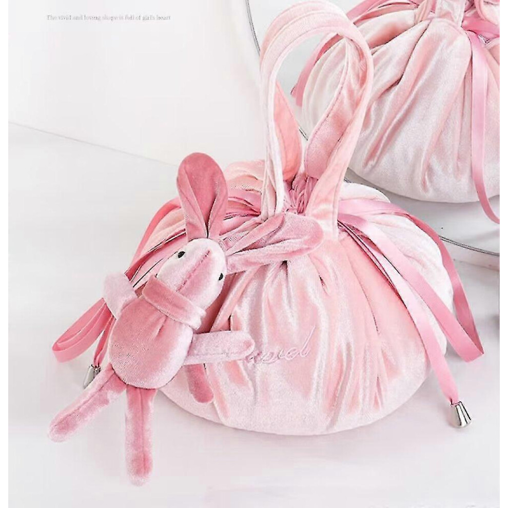 Pink Drawstring Makeup Organizer Cosmetic & Toiletry Bag For Travel, Gifts, And Daily Use
