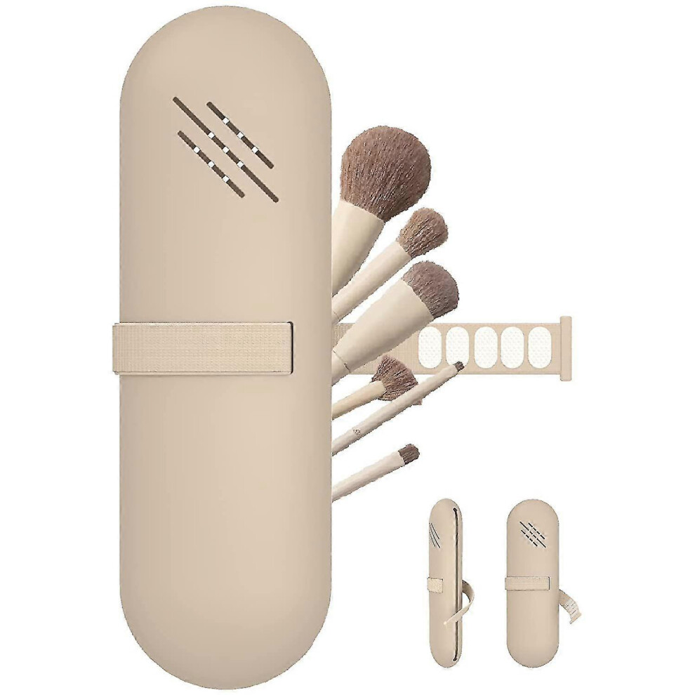 Travel Makeup Brush Holder,Make Up Organizer Bag Case,Cosmetic pouch,Toiletry Organizer,Silicon Small Makeup Brush Purse -GSL
