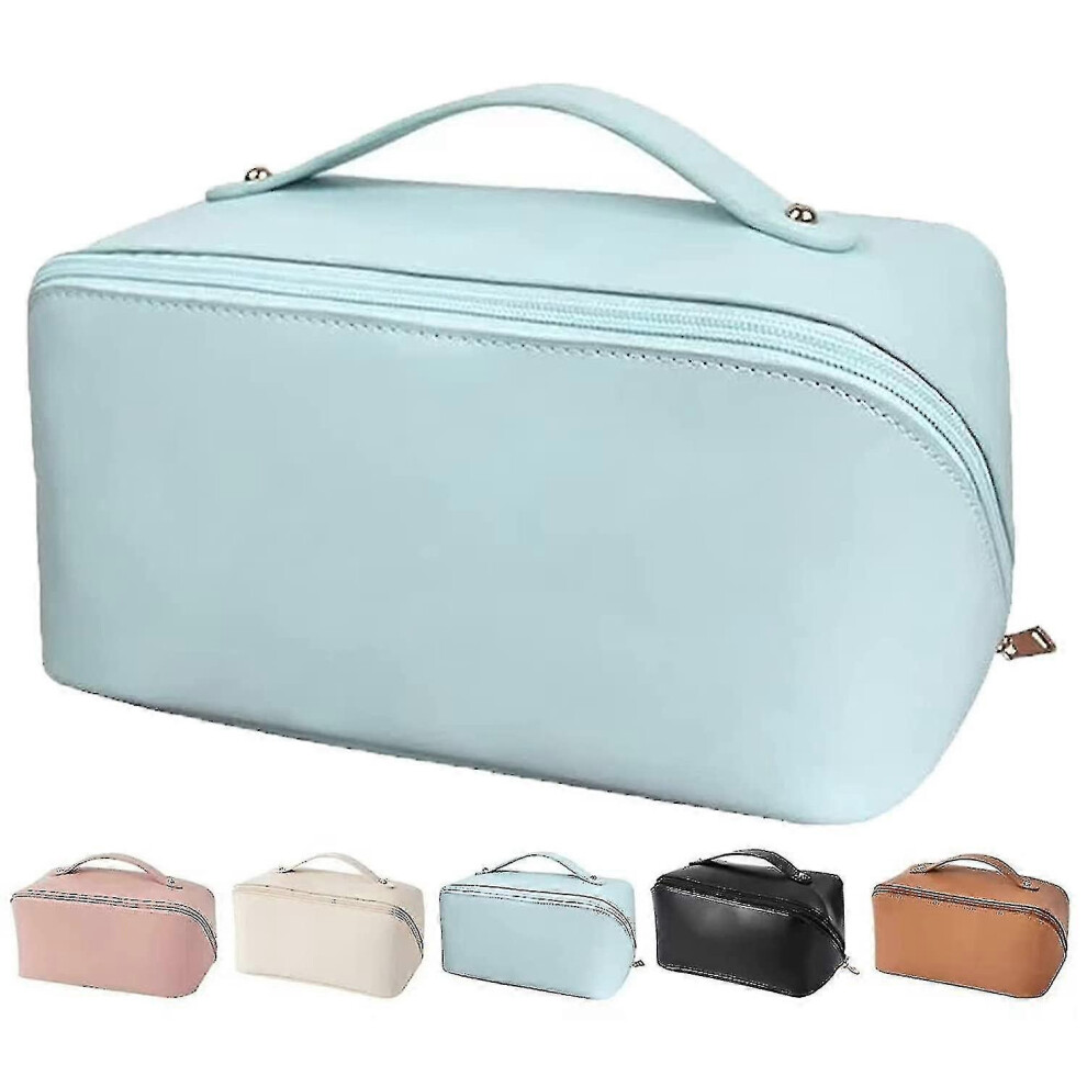 Peachloft Cosmetic Bag, Peachloft Large Capacity Travel Cosmetic Bag, Waterproof Pu Leather Makeup Bag