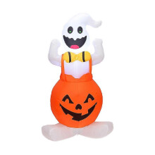(UK Plug, One size) Inflatable Ghost In Pumpkin, Inflatable Halloween Yard Decorations, Halloween Ghost Pumpkin