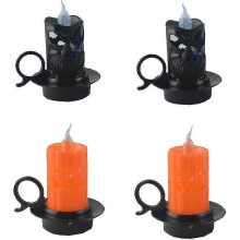 (As show, One size) Led Candle Light 3pcs, Glowing Halloween Candle Light Candle Holder, Halloween Tea Light