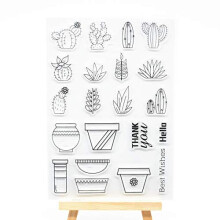 Willkommen bei Joyful Home, transparenter 1-teiliger Kaktus-Stempel fr Kartengestaltung, Dekoration und Scrapbooking