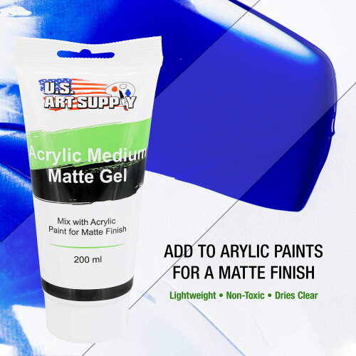 U.S. Art Supply Διαφανές Gel Medium Ματ Ακρυλικό 200ml - Δημιουργήστε διαφανή χρώματα 1