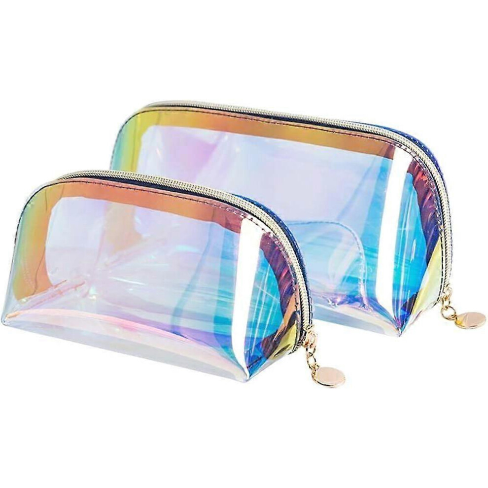 2 rainbow-colored cosmetic bags, large-capacity toiletry bags
