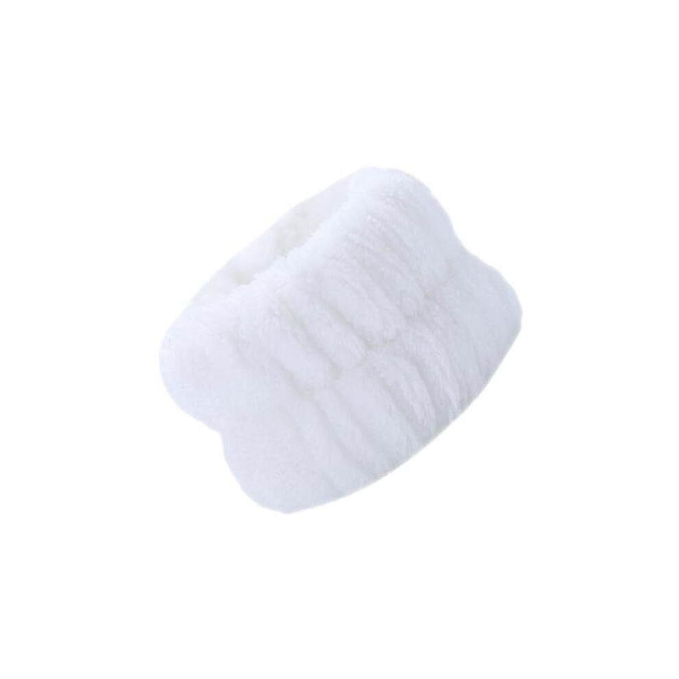 (white) 2Pcs Spa Wrist Washband Microfiber Wrist Wash Towel Band Washing Face Absorbent Wrist Sweatband Prevent Liquid Wristband