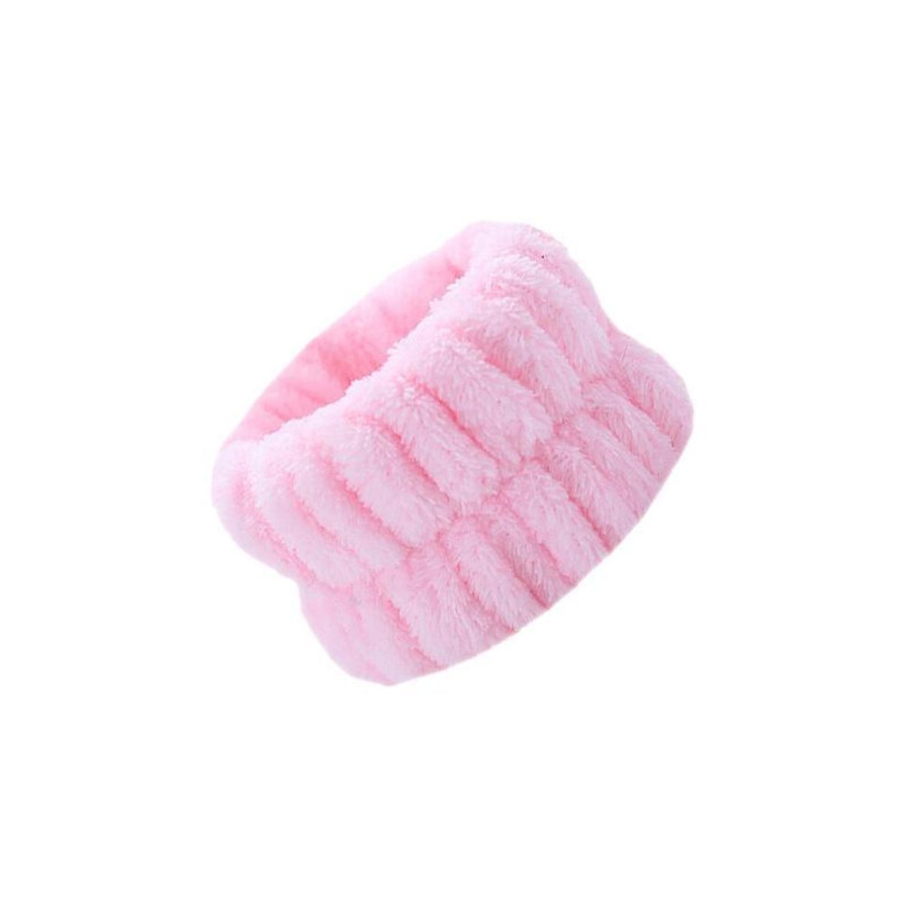 (pink) 2Pcs Spa Wrist Washband Microfiber Wrist Wash Towel Band Washing Face Absorbent Wrist Sweatband Prevent Liquid Wristband