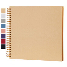 potricher 30,5 x 30,5 cm groes DIY-Scrapbook-Fotoalbum, 80 Seiten, dickes Kraftpapier, blanko, gelbes Papier, Erinnerungsbuch fr Hochzeit und Jahre