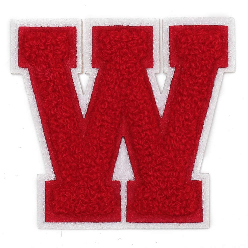Litera W — Naszywka 2-1/2"" Ze śCiegiem Szenilowym, Naszywka Komputerowa TR-12154 (Czerwona)-image