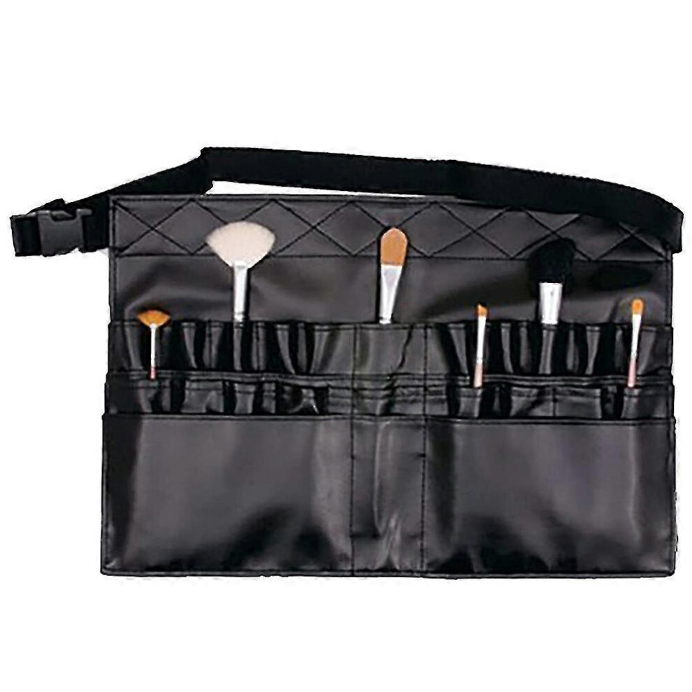 Professional Cosmetic Makeup Brush Holder Waist Pouch with Artist Belt Strap Multiple Pockets Storag