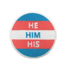 Cute-Patch Pride Month LGBTQ Trans Flag Transgender LGBT Flag My Pronouns are HE HIS HIM bestickter Aufnher zum Aufbgeln