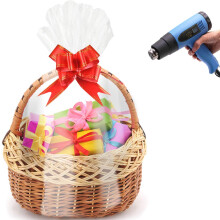 MorePack Easter krympeindpakningsposer til gavekurve 20x20 inches Ryd PVC varme krympeposer cellofanindpakning til emballage gaveindpakning 20 pa