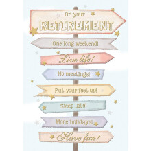 Modern Occasion card Retirement - 9 x 6 inches - Piccadilly greetings