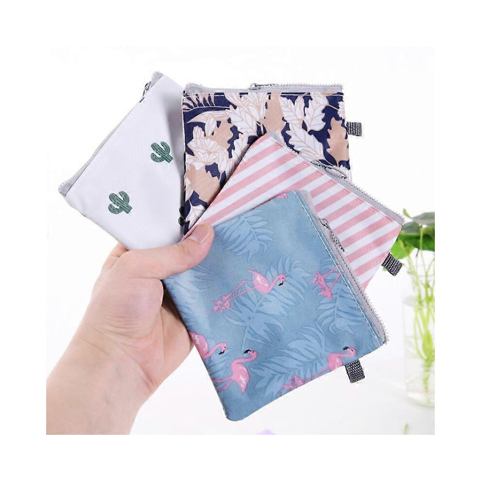 4 Pcs Menstrual Sanitary Napkin Storage Bag Travel Organizer Bag Zipper Pouch Bag