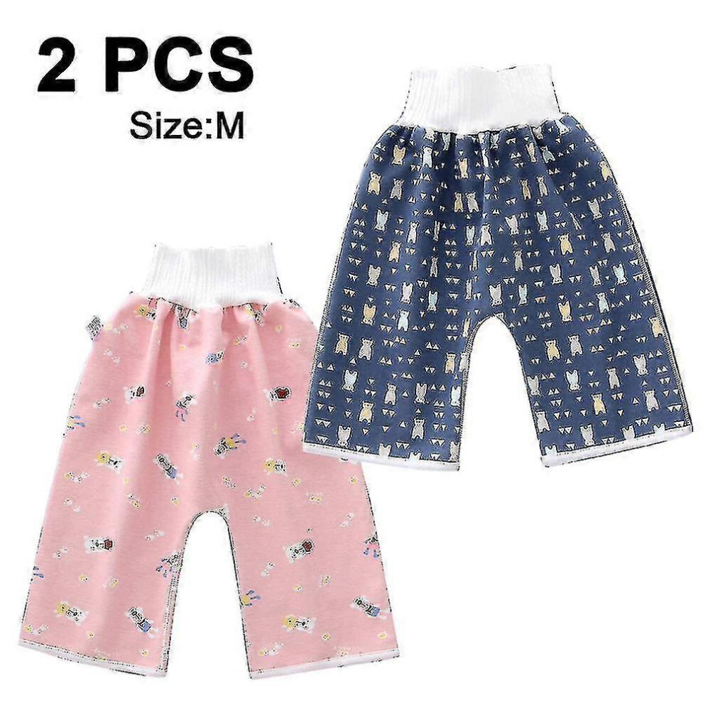 (M, P2) 2 Packs Waterproof And Leakproof Diaper Pants Potty Training Cloth Diaper Pants For Baby Boy And Girl Night Time Not,Specified Hiigyl