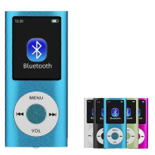 (32G, Blue) Mp3 player/Mp4 player, portable Mp3 music player with memory SD card ultra-thin classic digital LCD screen 1.82'