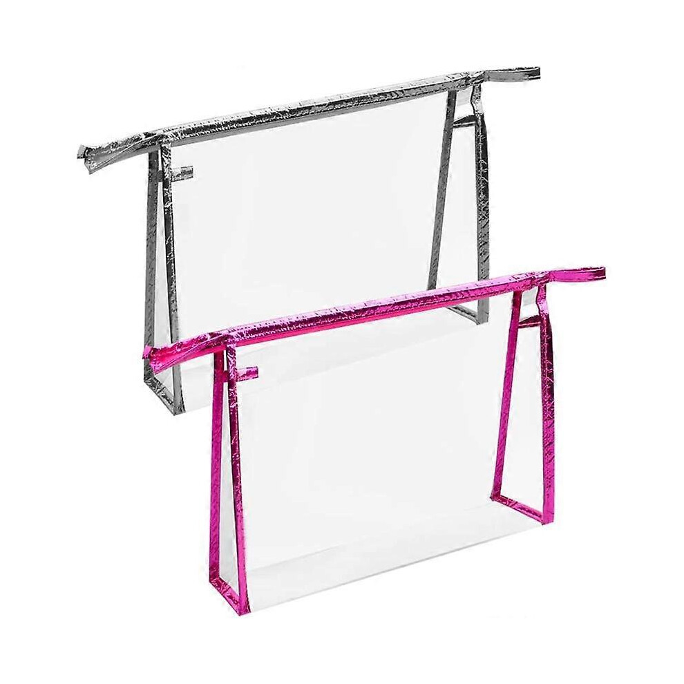2pcs Transparent Toiletry Bag, Waterproof PVC Cosmetic Bag Portable Makeup Pouch Travel Toiletry Bag for Women-image-OPC-PG5XPWP-NEW