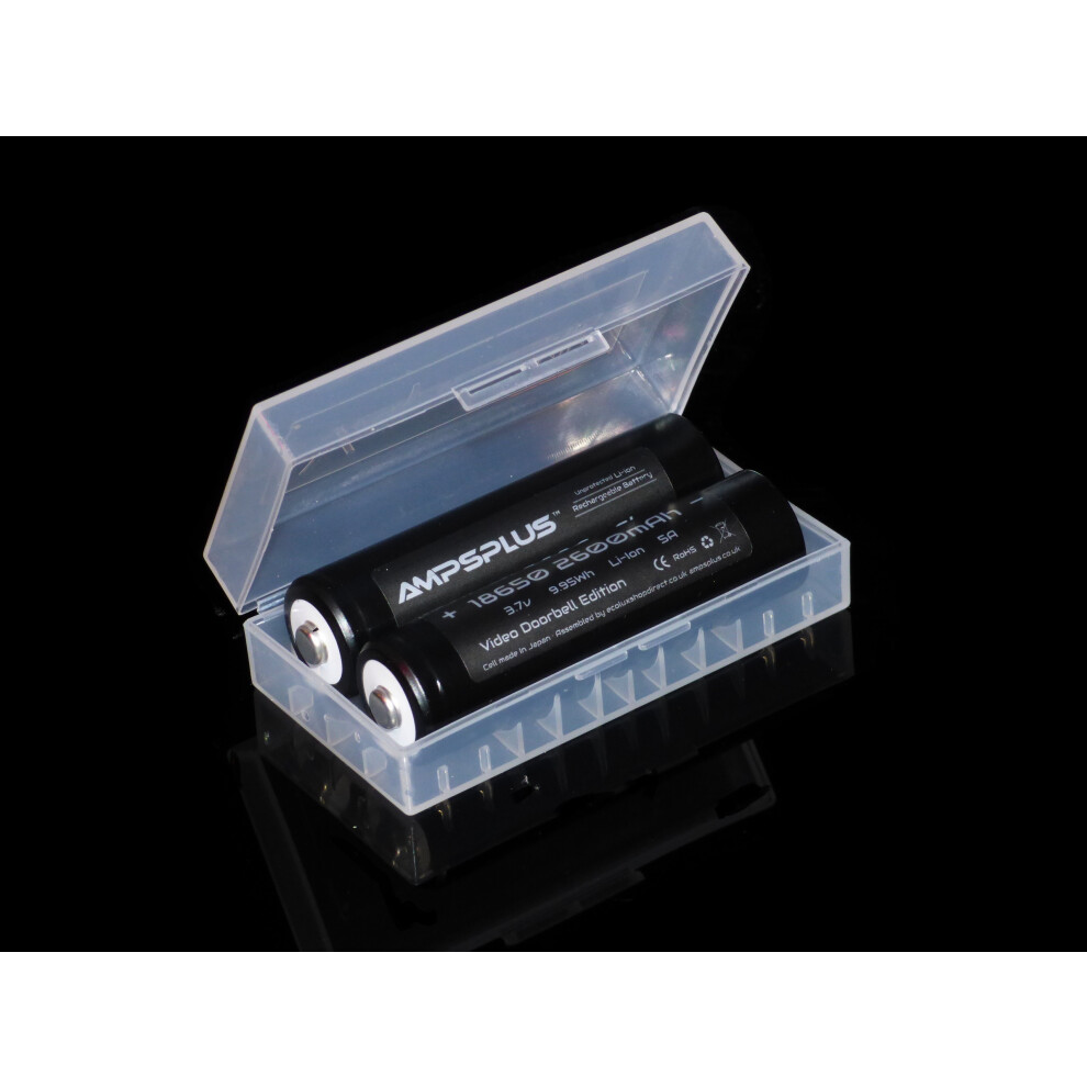 (2x Batteries) 18650 Video Doorbell 2600mAh Rechargeable Battery