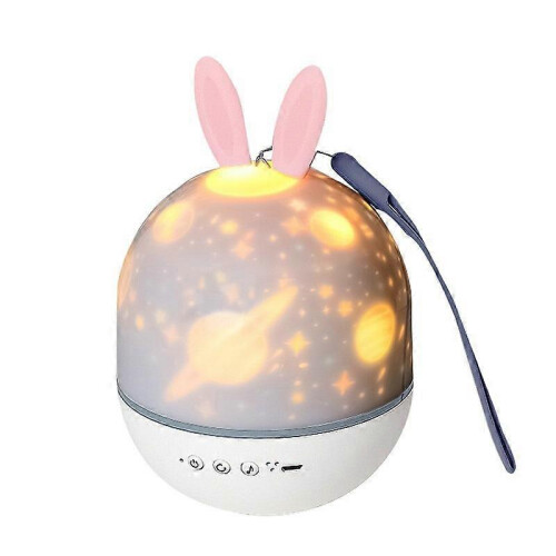 (B, One size) Cute Rabbit Starry Sky Projector Lamp USB Charging Remote Control Cute Deer Bluetooth Speaker Timing Lamp