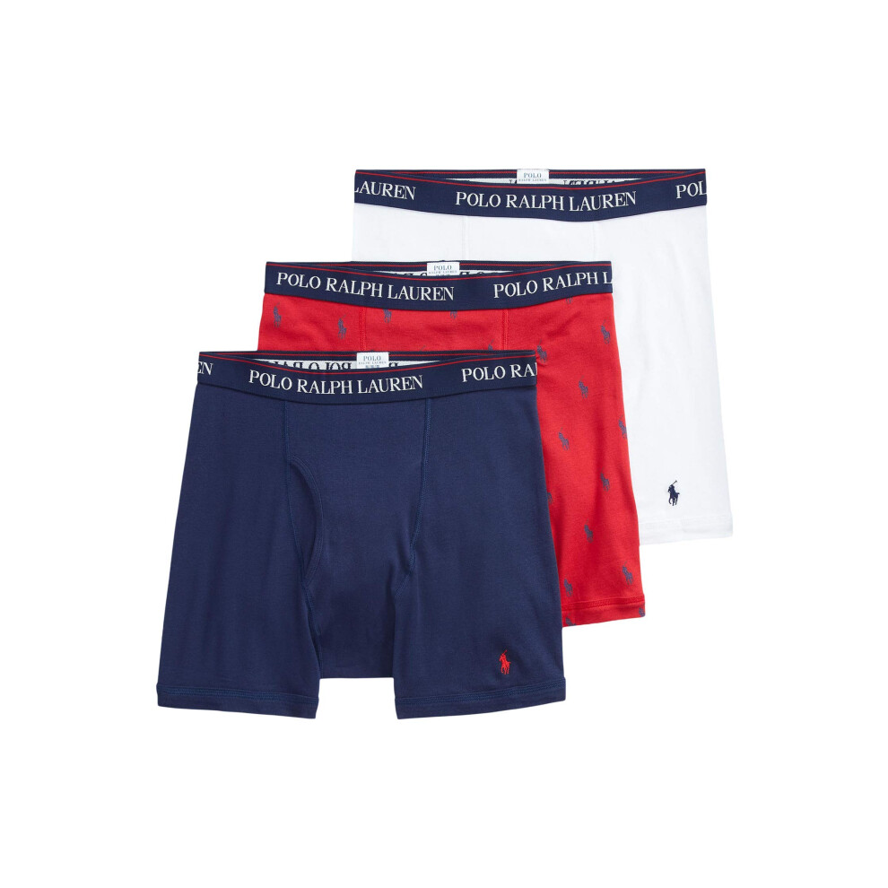 Polo Ralph Lauren Classic Fit w/Wicking 3-Pack Boxer Briefs Cruise Nav
