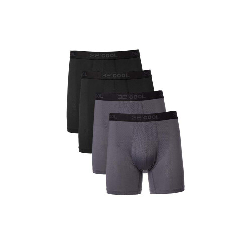 32 DEGREES COOL Mens 4-PACK Active Mesh Quick Dry Performance Boxer Br 1