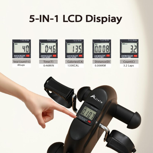 Alivio Portable Mini Bike Pedal Exercise Machine with LCD Display 1