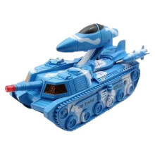 (blue, One size) Automatic Transformation Tank Aircraft Childrens electric toys tank car with music sound and light universal wheel baby toys