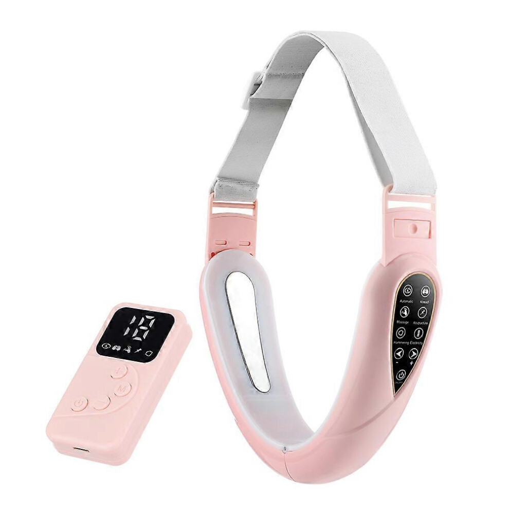 Hiigyl Pink (, One Size) Microcurrent Face Thinning Instrument Facial Vtype Face Thinning Instrument Face Massage Lifting Firming Thin Face Instrument