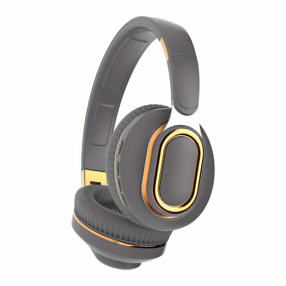 (Space One Size) Headmounted Bluetooth Headset Wireless Card Subwoofer Headset Gray 6900188125004